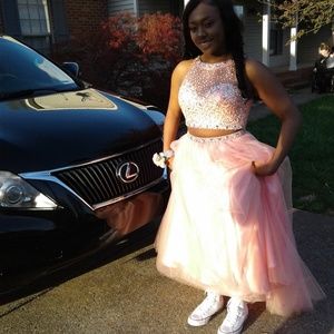 2 Piece Blush Pink Prom/Formal Dress